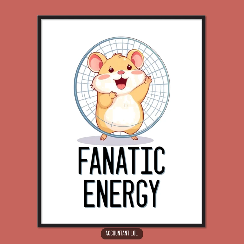 Funny Hamster Spinning Fan Digital Art - Instant Whimsical Decor