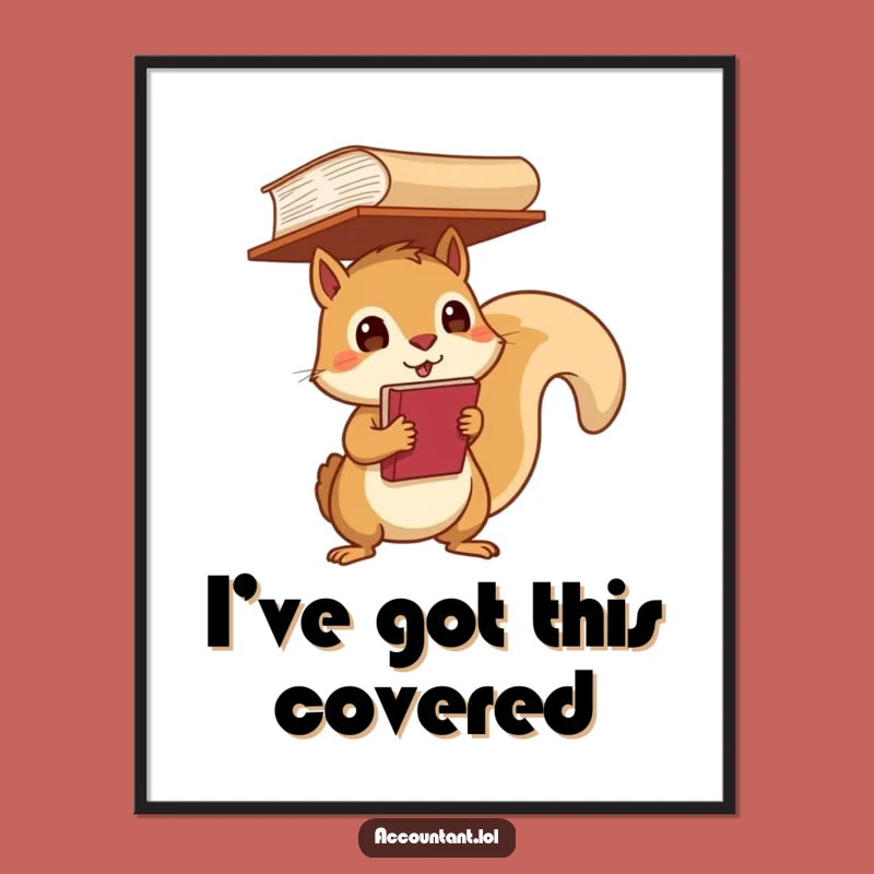 Funny Squirrel Ledger Digital Print: Instant Focus - Gift!
