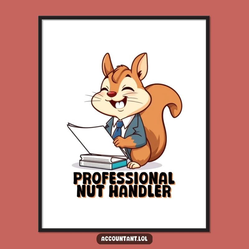 Funny Squirrel Office Digital Art Print: Suit Squirrel Decor, Perfect Gift