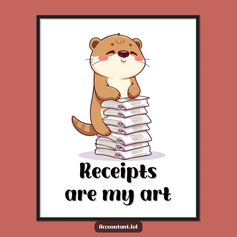 Funny Otter Receipt Digital Art - Instant Download for Comedic Home Decor
