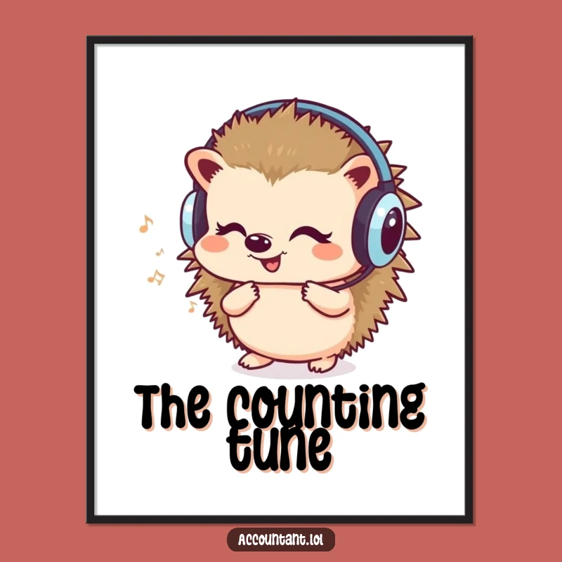 Funny Hedgehog Counting Digital Art: Hilarious Decor for Music & Math Fans!