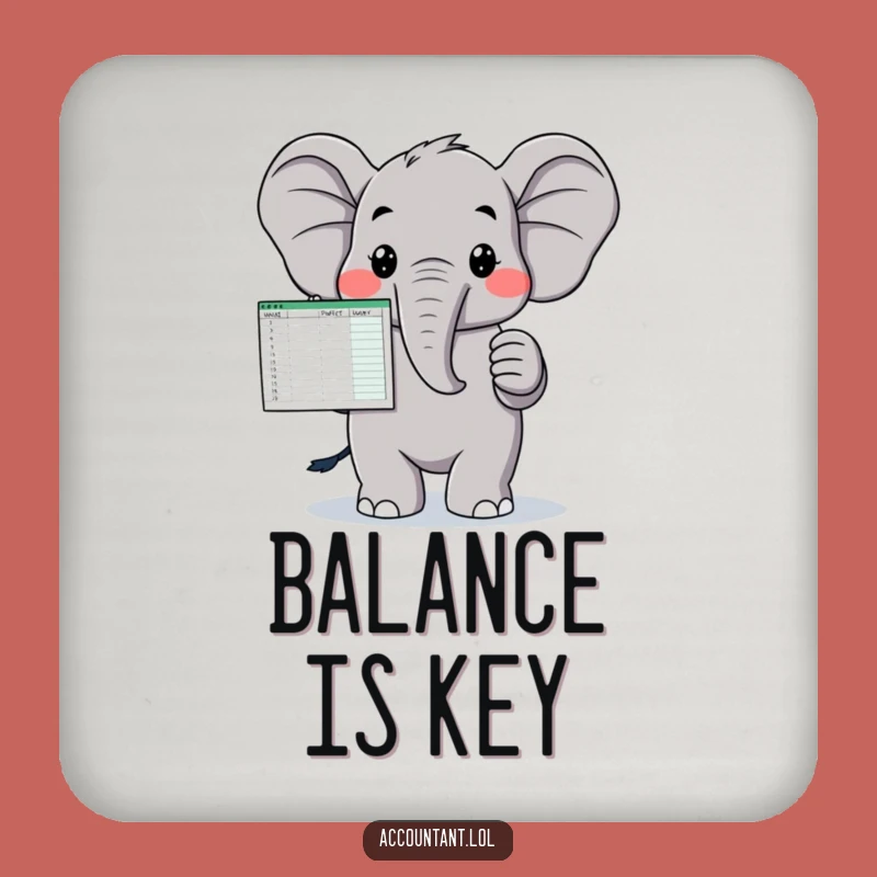 Funny Elephant Spreadsheet Coasters - Protect Your Surfaces with Professional Humor!