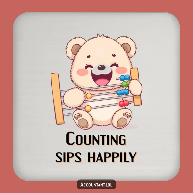 Funny Bear Cub Abacus Coaster: Protect Surfaces with Humor, Perfect Gift