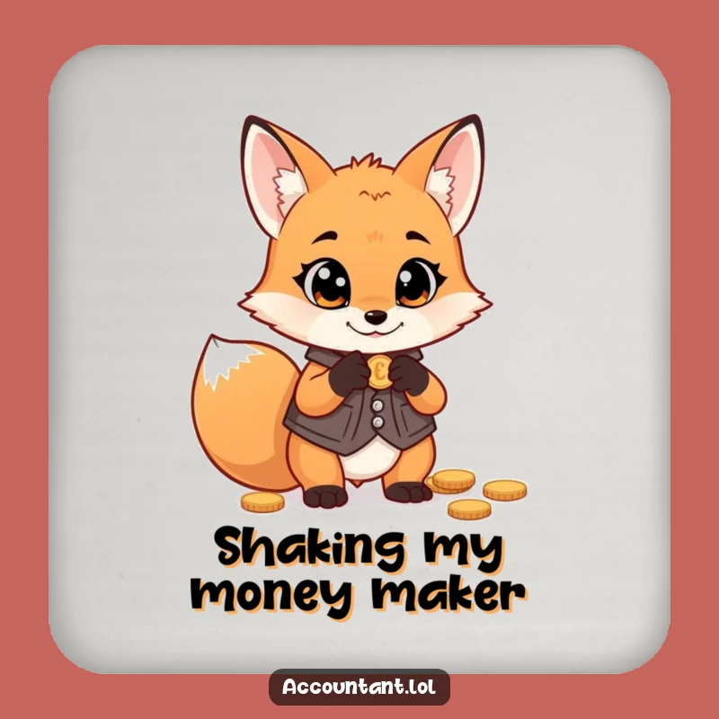 Funny Fox Money Coaster: Vest Fox Decor, Ideal Gift