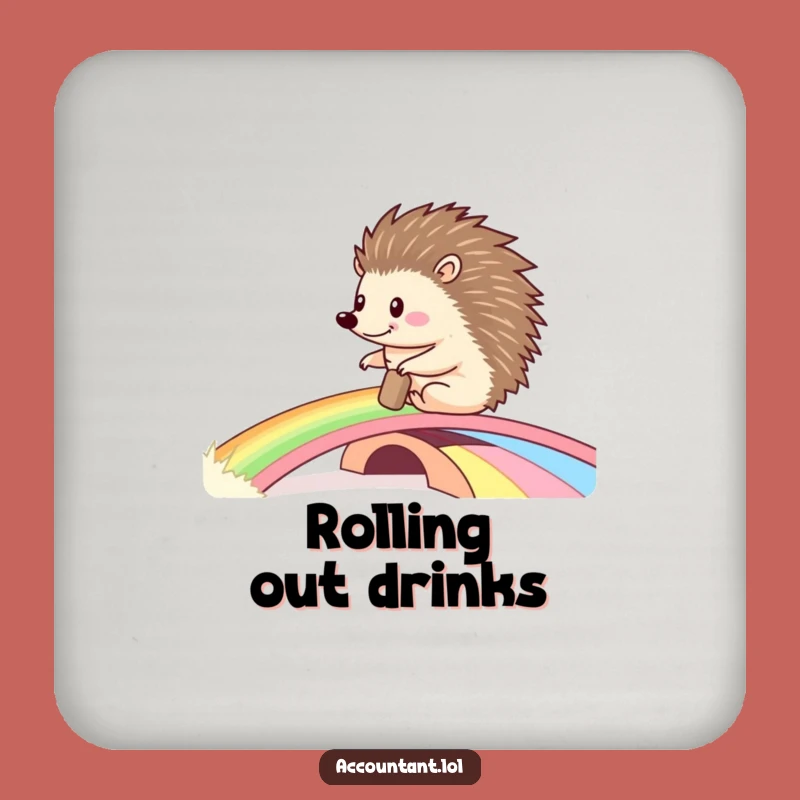 Funny Hedgehog Ledger Coaster: Protect Surfaces with Charm, Perfect Gift