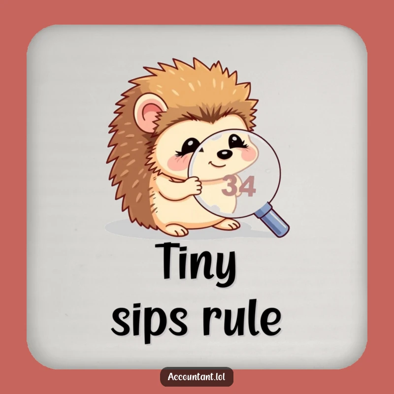 Funny Hedgehog Magnifying Drink Coaster - Protect Surfaces With Giggling Critter