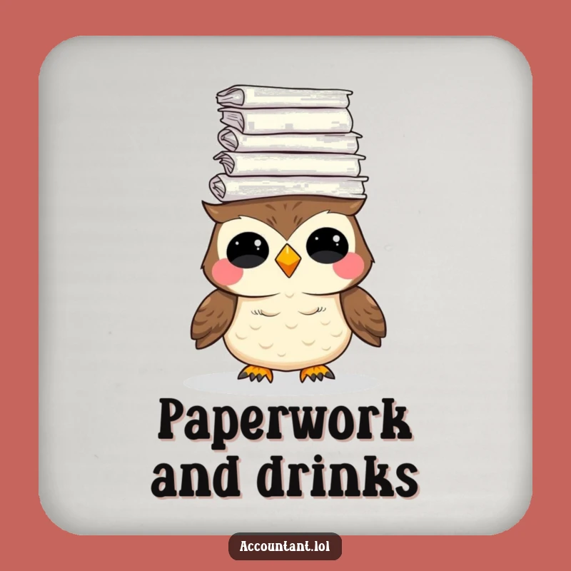 Funny Owl Paper Stack Drink Coaster: Whimsical Surface Protection