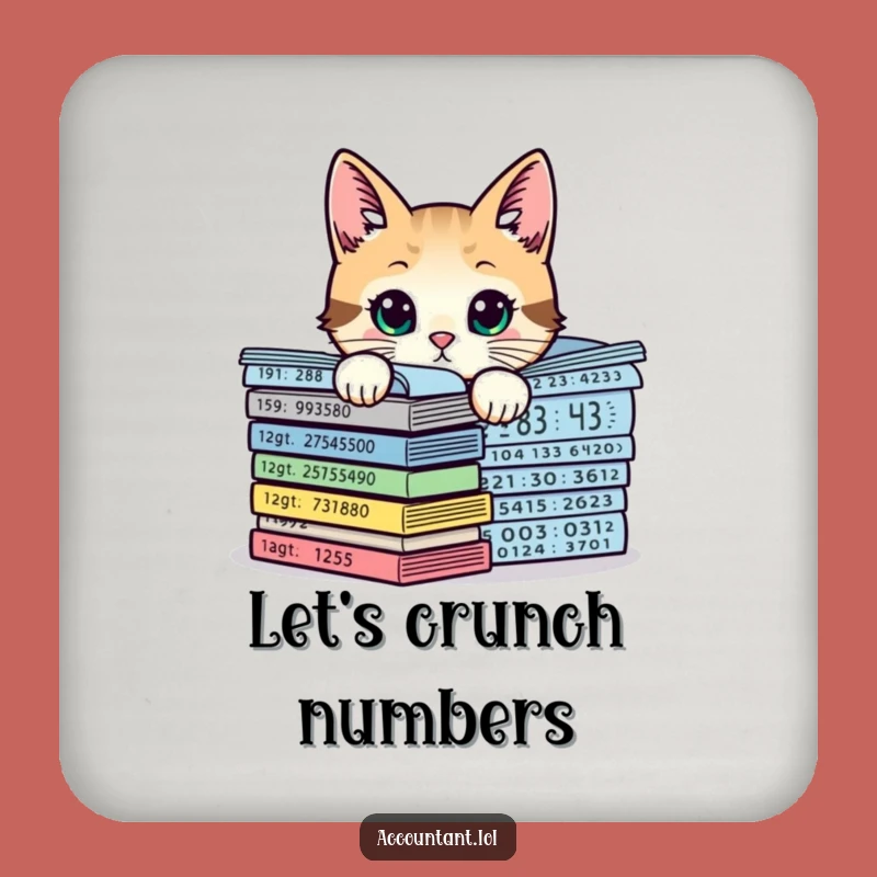 Funny Curious Cat Chart Coaster: Protect Surfaces with Feline Wit