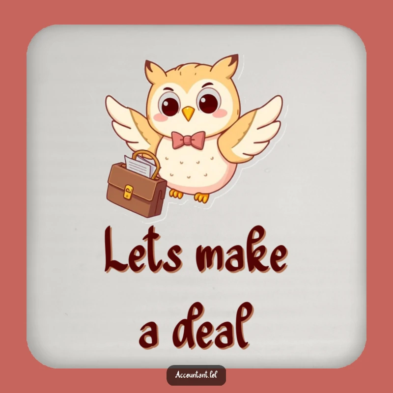 Funny Happy Owl Bow Tie Coaster: Sophisticated Surface Protection