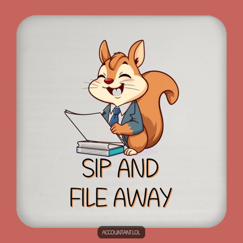 Funny Squirrel Office Coaster: Suit Squirrel Decor, Ideal Gift