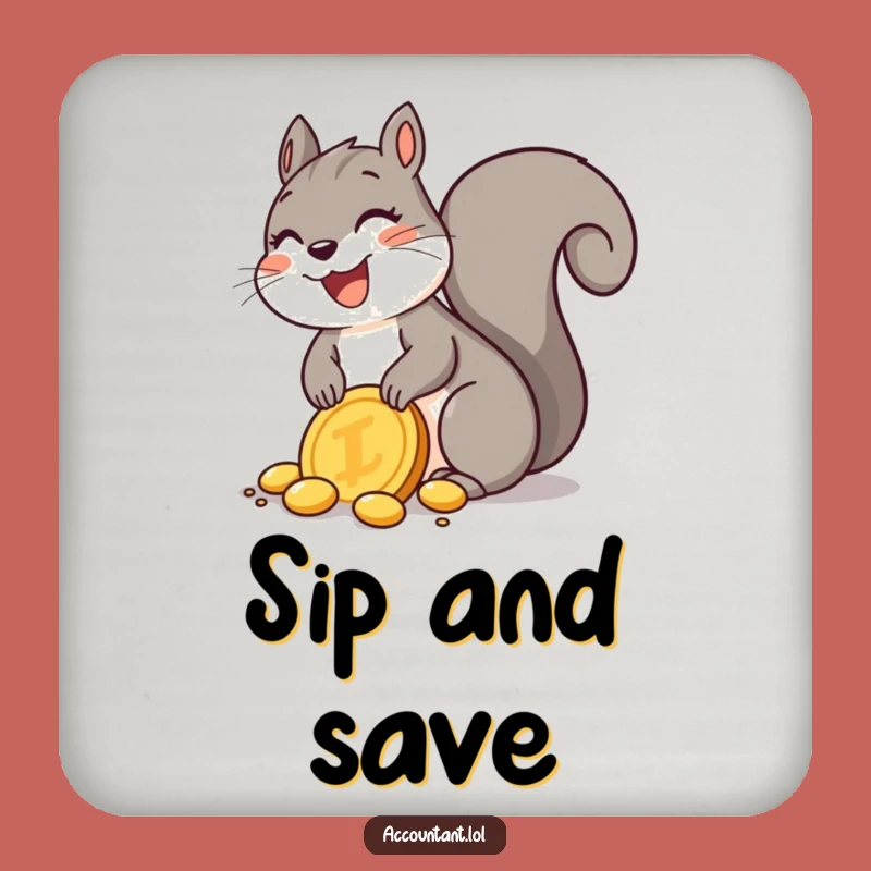 Funny Squirrel Treasure Coaster: Protect Surfaces with Joyful Squirrel