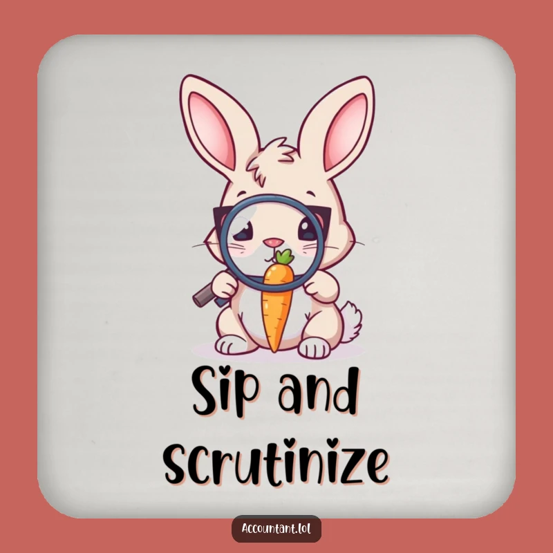 Funny Bunny Auditor Coaster Set - Carrot Inspection Protection Gift