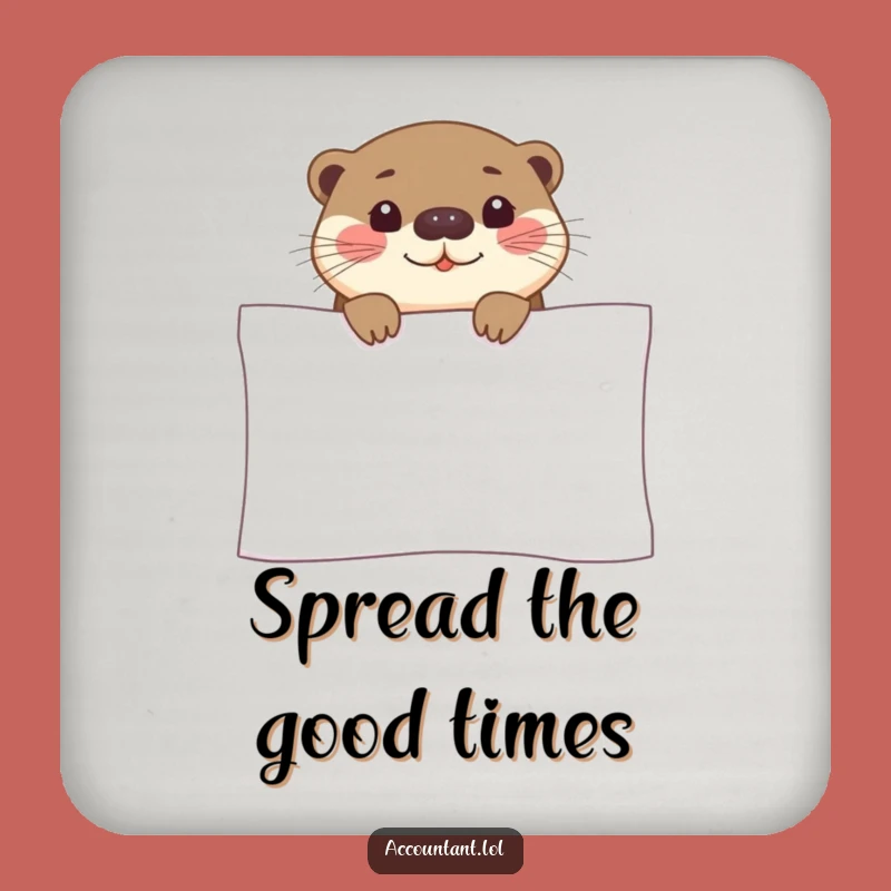 Funny Otter Spreadsheet Coaster: Protect Surfaces with Wit