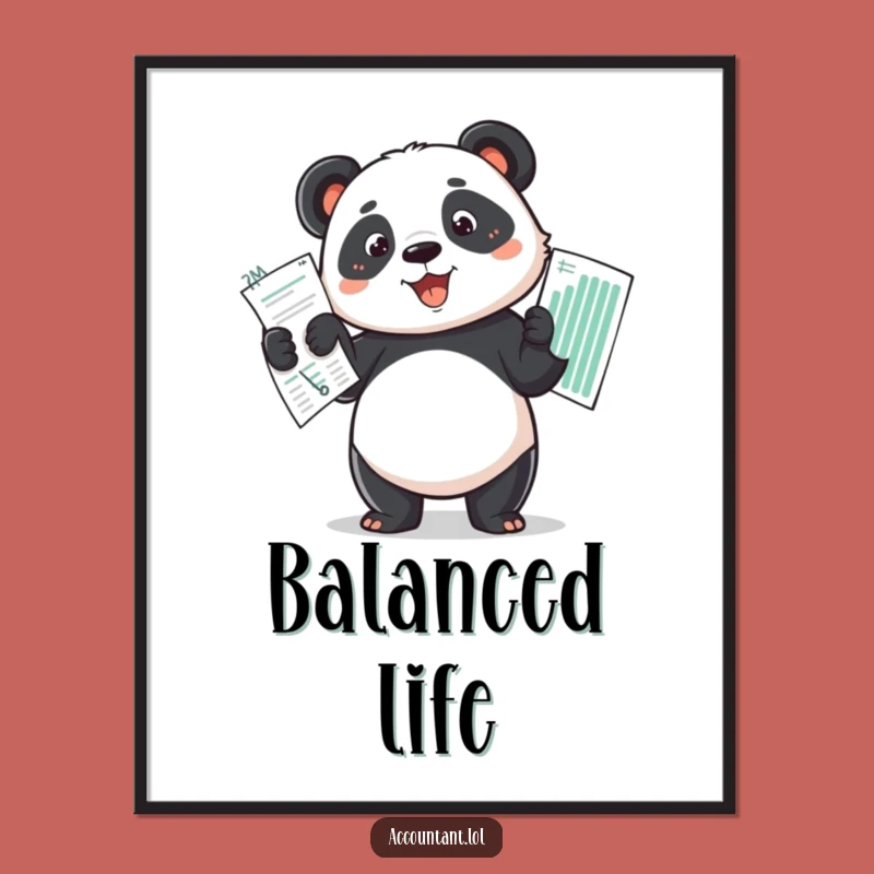 Funny Panda Budget Master Poster - Hilarious Wall Art for Finance Fans