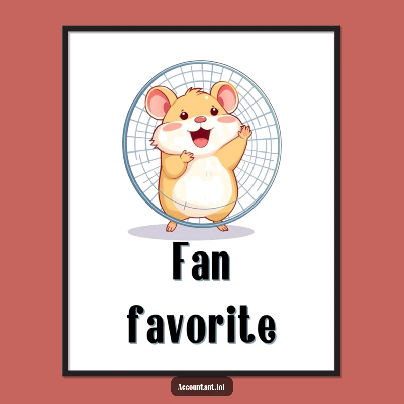 Funny Hamster Spinning Fan Poster - Vibrant Wall Art for Laughs