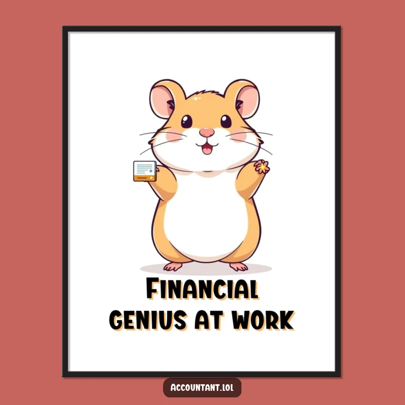 Funny Hamster Ledger Poster: Financial Brilliance for Your Wall