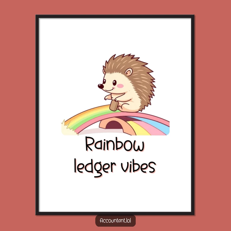 Funny Hedgehog Ledger Poster: Whimsical Wall Art, Perfect Gift
