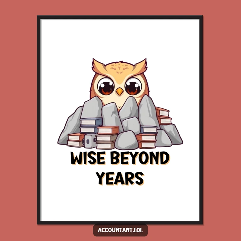 Funny Owl Ledger Poster: Hilarious Wall Art for Intellectual Spaces