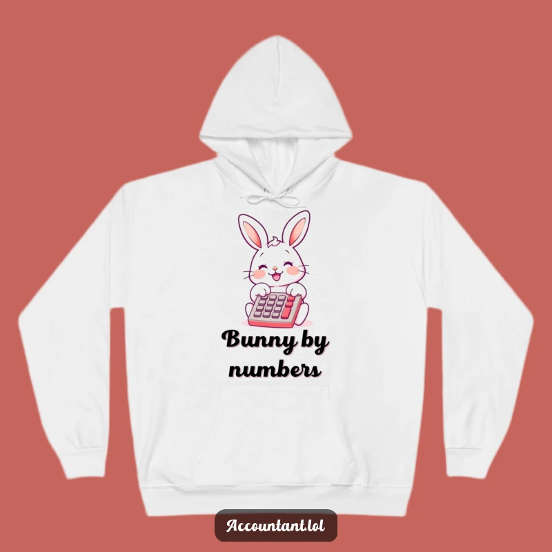 Funny Bunny Bookkeeper Hoodie: Cozy Calculator Humor Sweatshirt for Rabbit Fans