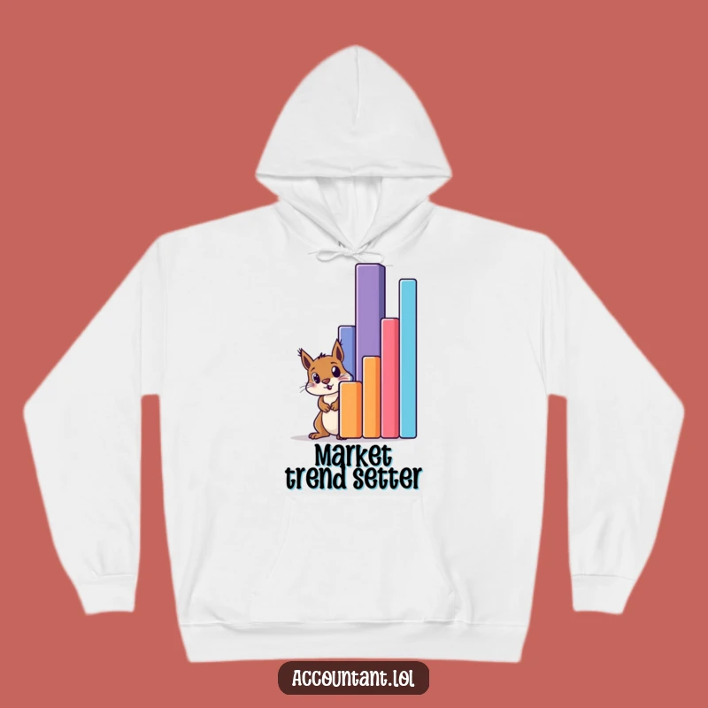 Cozy Funny Squirrel Amazed by Bar Graph Hoodie - Warm & Hilarious Gift