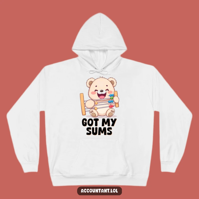 Funny Bear Cub Abacus Hoodie: Cozy Humor, Perfect Warm & Calculating Gift
