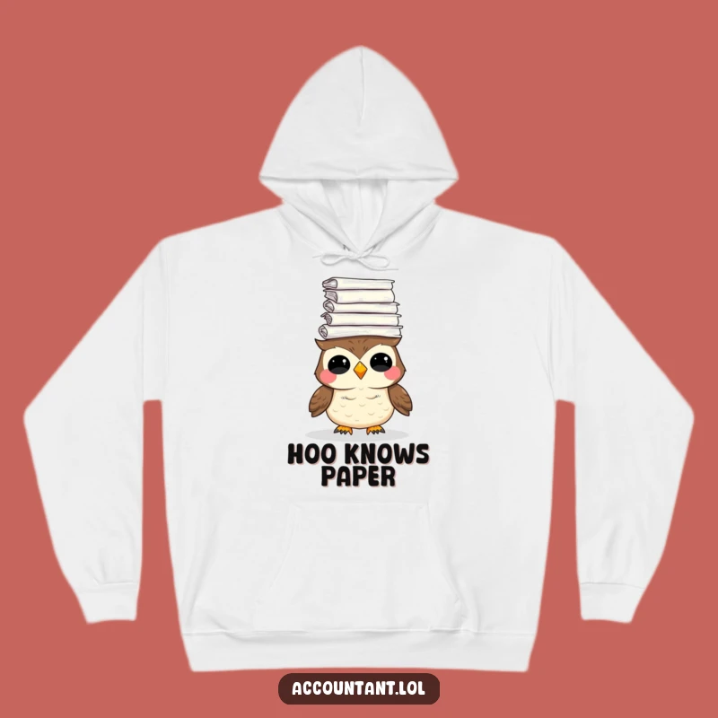 Funny Owl Paper Stack Hoodie: Cozy Chaos & Humor Sweatshirt