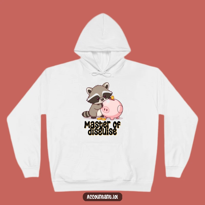 Funny Raccoon Piggy Bank Hoodie - Cozy Up with This Hilarious Mischief!