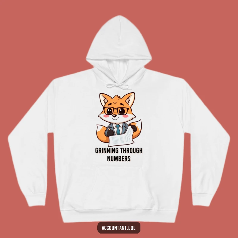Cozy Fox Accountant Hoodie - Funny Smiley Balance Sheet Sweatshirt Gift