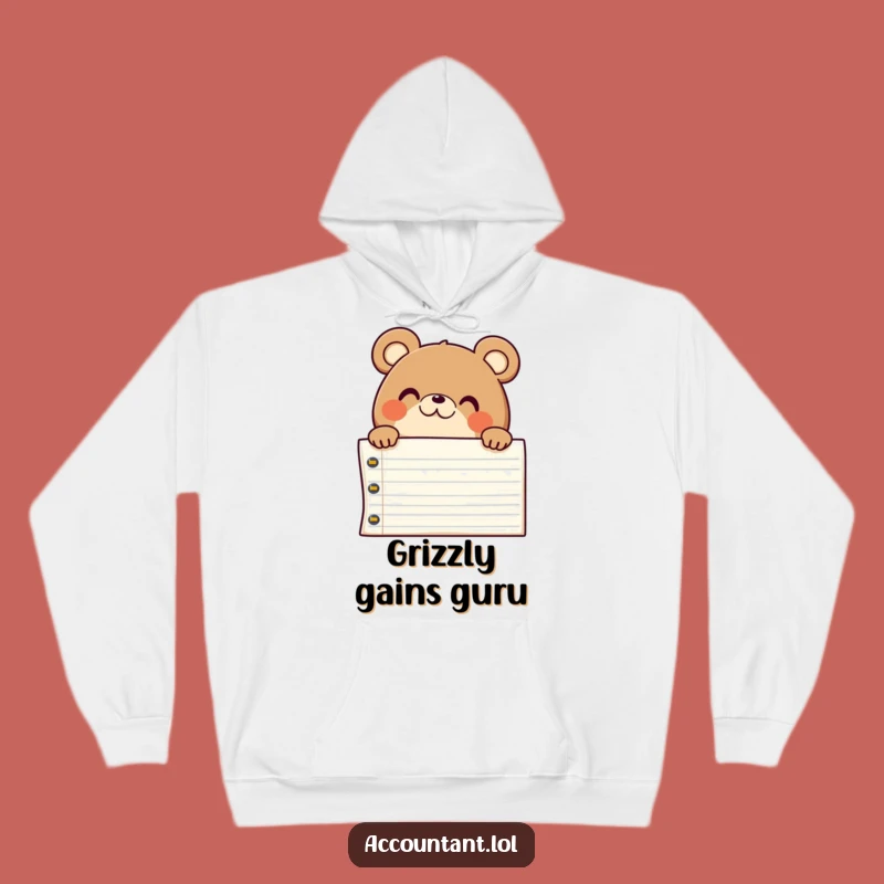 Funny Chubby Bear Accountant Hoodie: Cozy Ledger Surprise Warm Gift