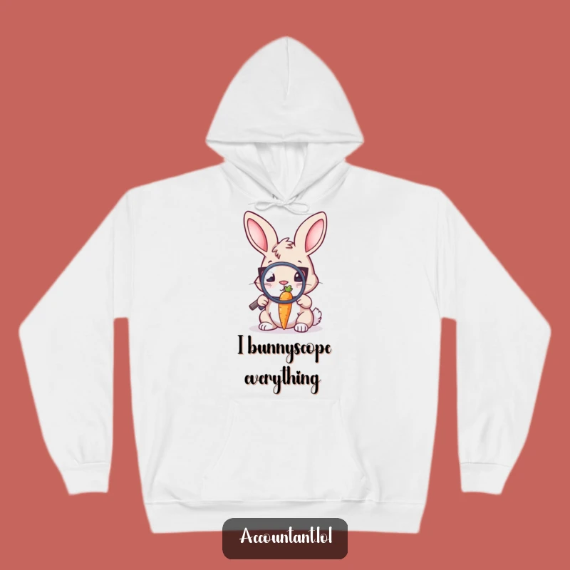 Cozy Bunny Auditor Hoodie - Funny Carrot Magnification Sweatshirt Gift
