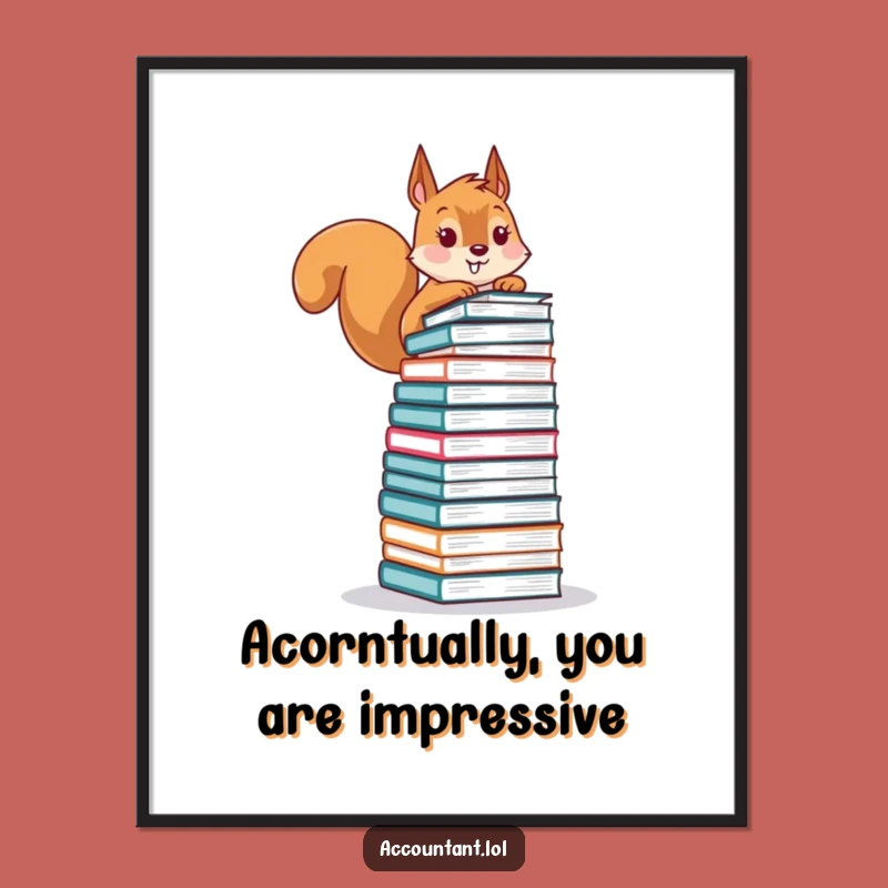 Free Printable Squirrel Art: Ledger Balancing Office Decor