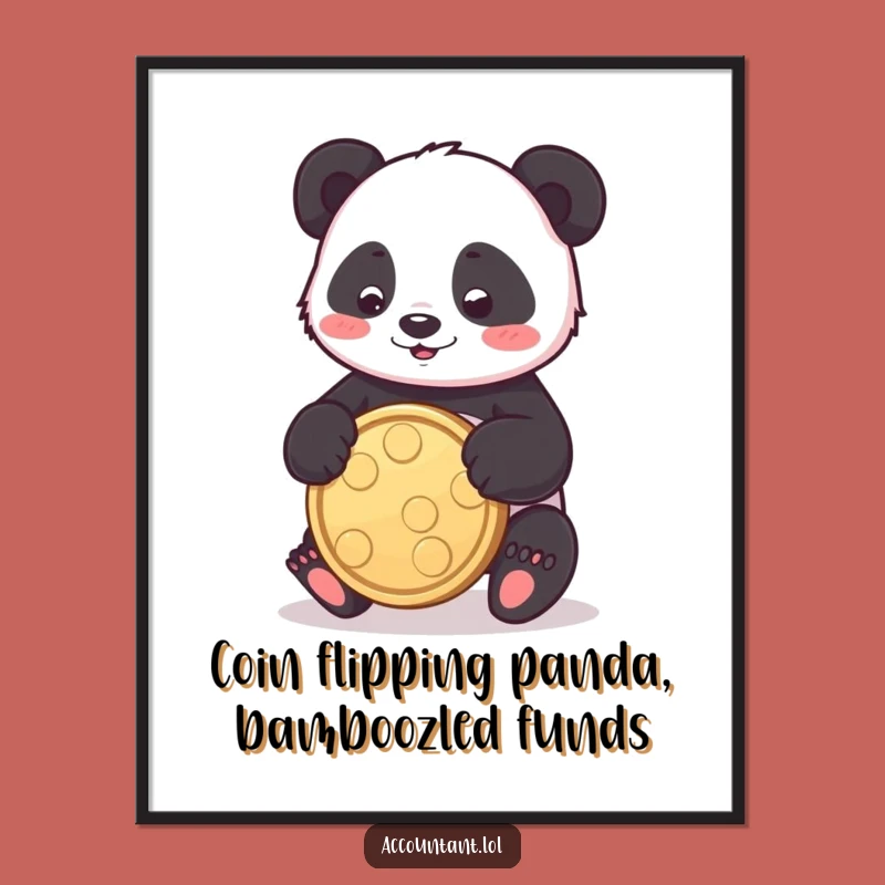 Funny Free Printable Panda Wall Art: Coin Bounce Downloadable Decor for a Playful Room