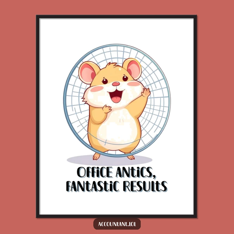 Free Printable Wall Art: Happy Hamster Office Fan Spin Funny Downloadable Art