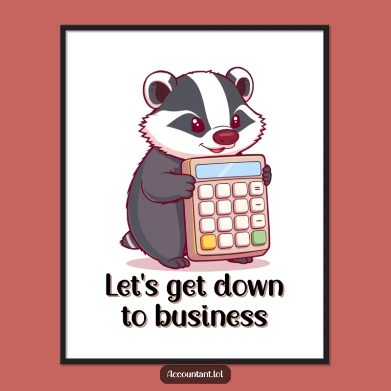 Funny Free Printable Badger Calculator Wall Art - Whimsical Downloadable Decor!