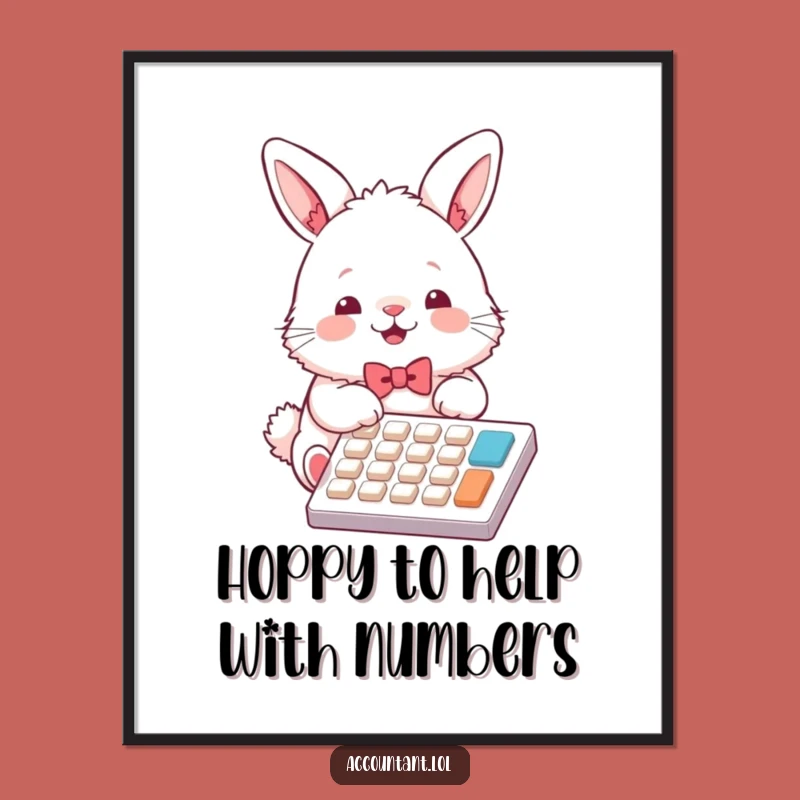 Funny Free Printable Bunny Wall Art: Downloadable Office Decor for Accountants, Cute & Quirky