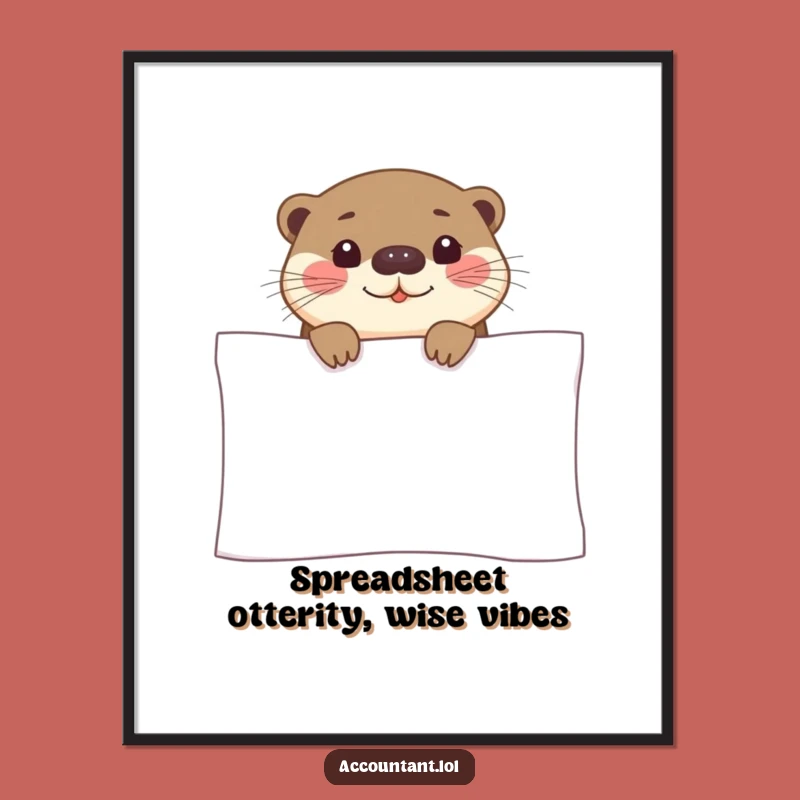 Funny Free Printable Otter Wall Art: Spreadsheet Peek Downloadable Decor for a Curious Home