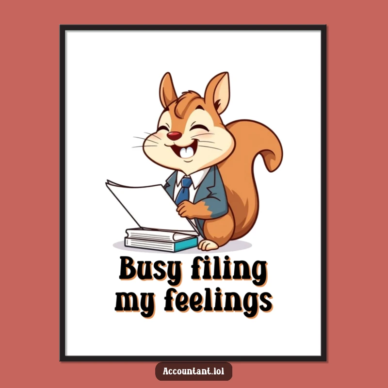 Funny Free Printable Squirrel Wall Art: Downloadable Decor for Office, Cheerful & Organized