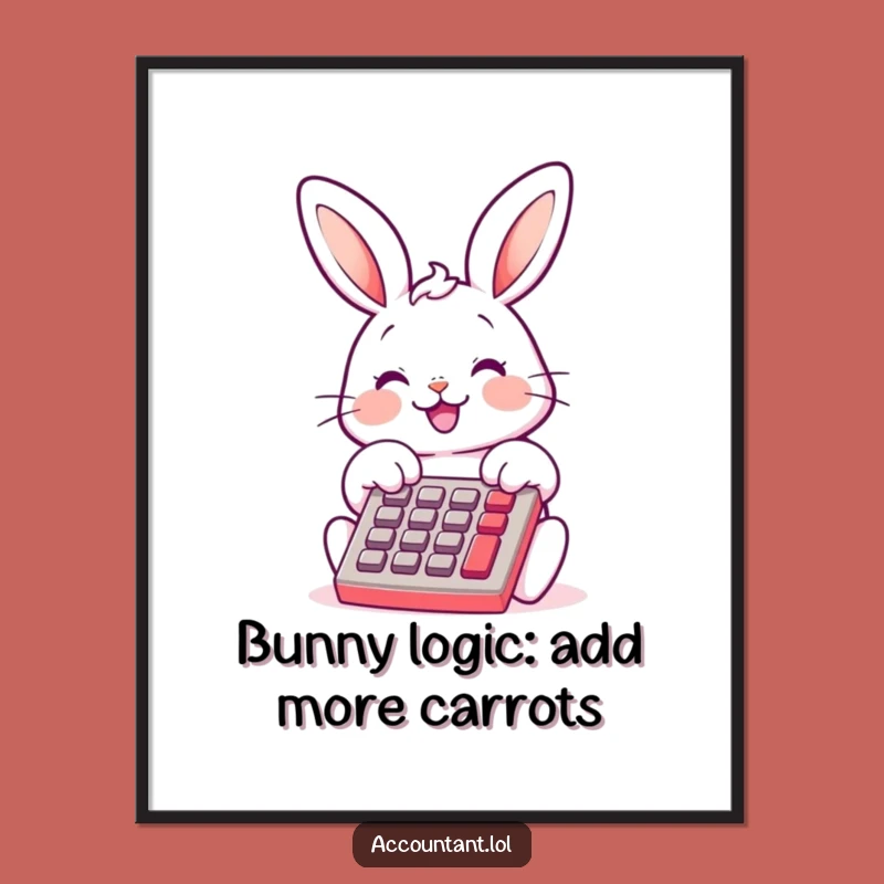 Funny Free Printable Wall Art: Bunny Calculating Fun for Hilarious Home Decor Downloadable Art!