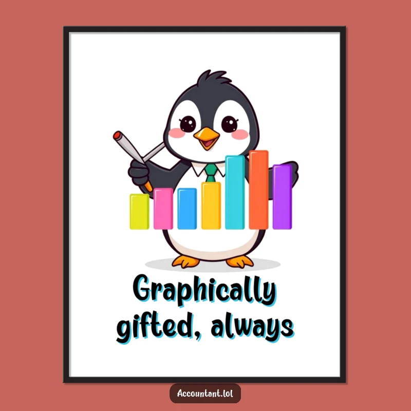 Free Printable Wall Art: Funny Penguin Accountant Humor, Hilarious Downloadable Office Decor