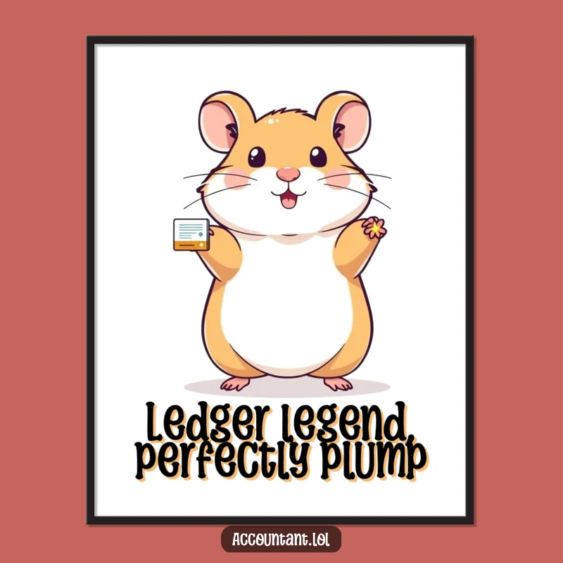 Funny Free Printable Hamster Wall Art: Balanced Ledger Downloadable Decor for a Tidy Space