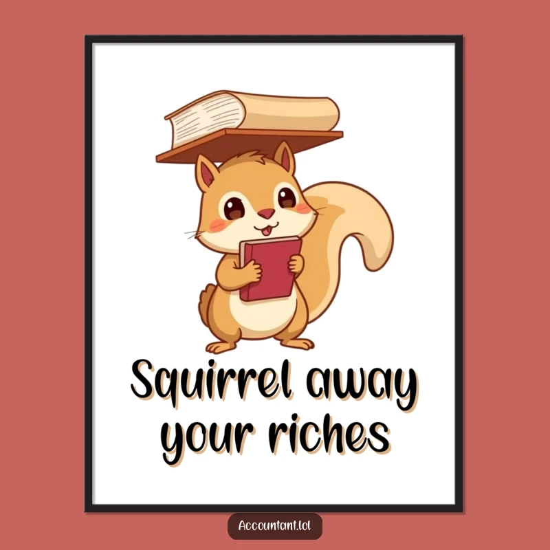 Funny Free Printable Wall Art: Squirrel's Executive Balance - Downloadable Decor Gift