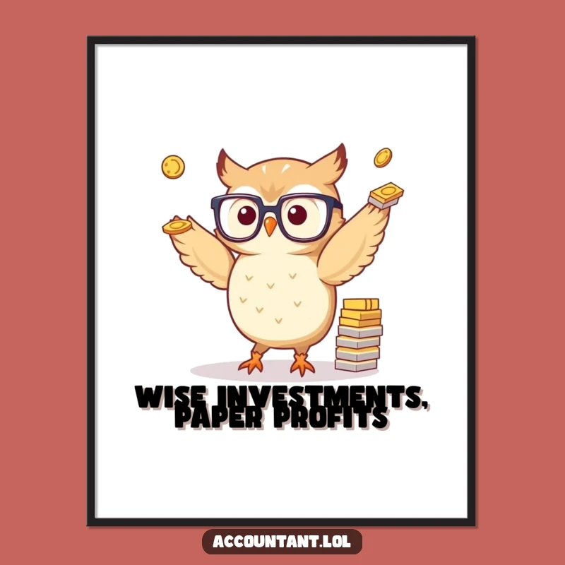 Free Printable Funny Owl Juggling Wall Art - Wise Downloadable Decor