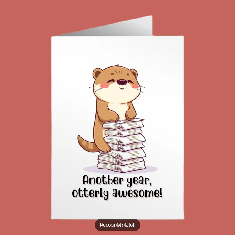 Free Printable Birthday Card: Funny Otter Receipts Wink, Perfect Downloadable Gift