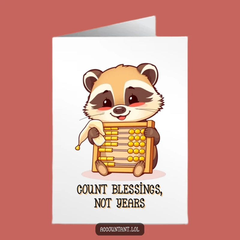 Free Printable Birthday Card: Funny Badger Counting Success, Downloadable Humorous Gift