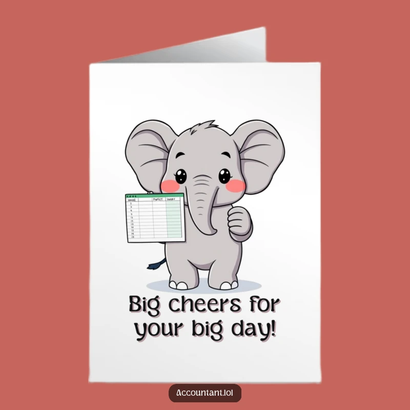 Free Printable Elephant Birthday Card: Balanced Books Fun Downloadable Gift
