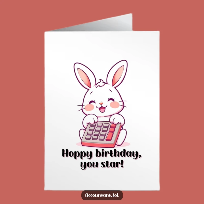 Free Printable Funny Bunny Birthday Card: Crunch Numbers and Laughs with This Downloadable Gift!