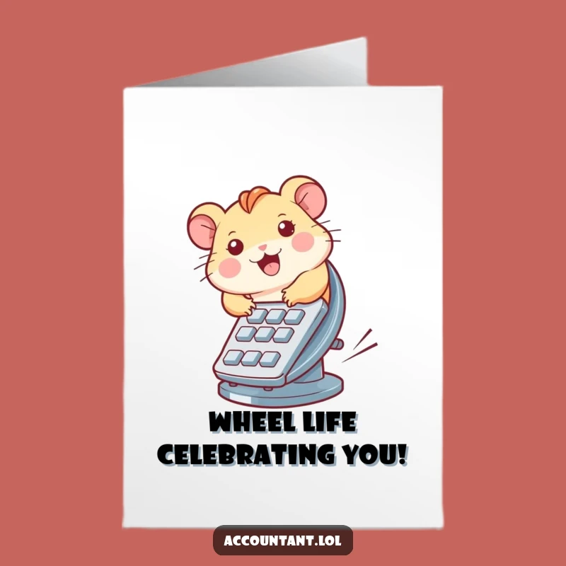Free Printable Hamster Birthday Card: Hilarious Calculator Wheel Fun Downloadable Gift