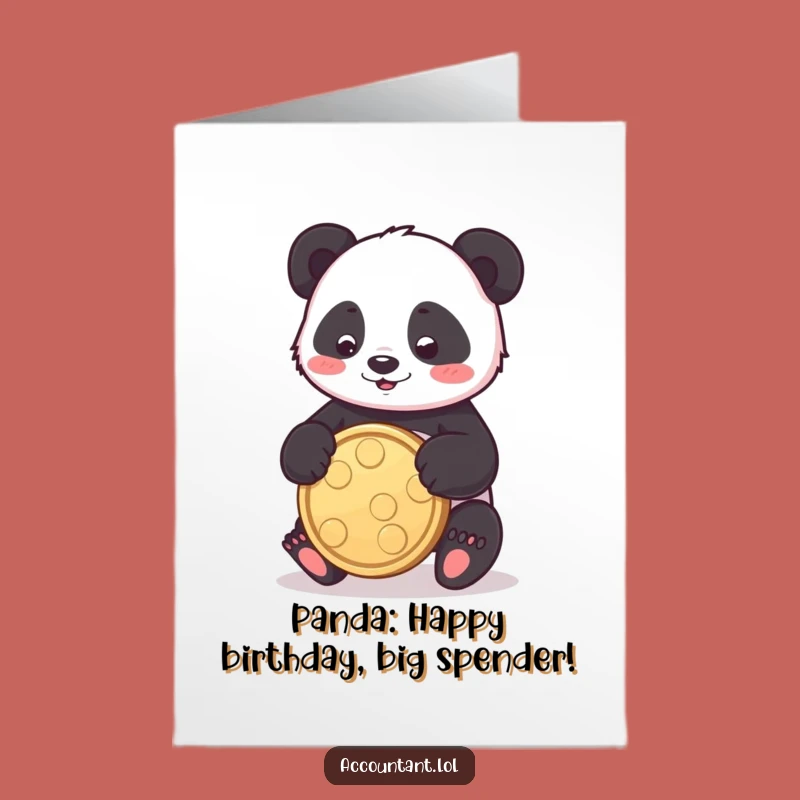 Free Printable Panda Birthday Card: Funny Coin Bounce Downloadable Gift for a Playful Celebration