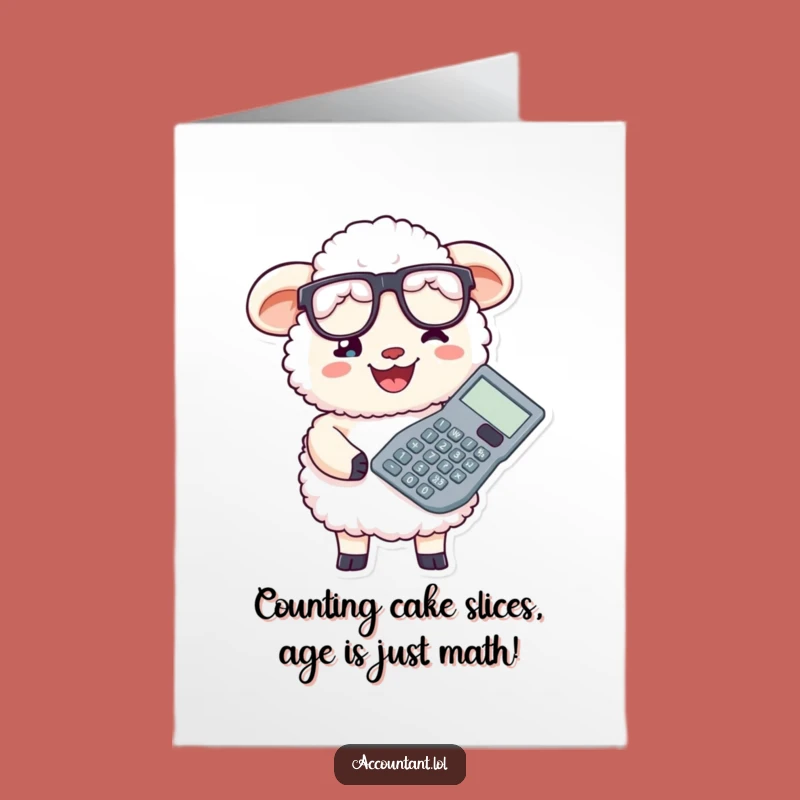 Funny Free Printable Birthday Card: Sheep Accountant with Calculator for a Hilarious Downloadable Gift