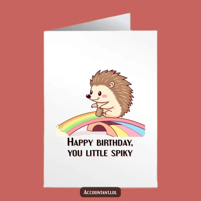 Free Printable Hedgehog Ledger Birthday Card - Rolling in Fun Downloadable
